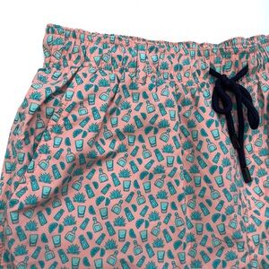 Southern Marsh Coral and Teal Swim Trunks